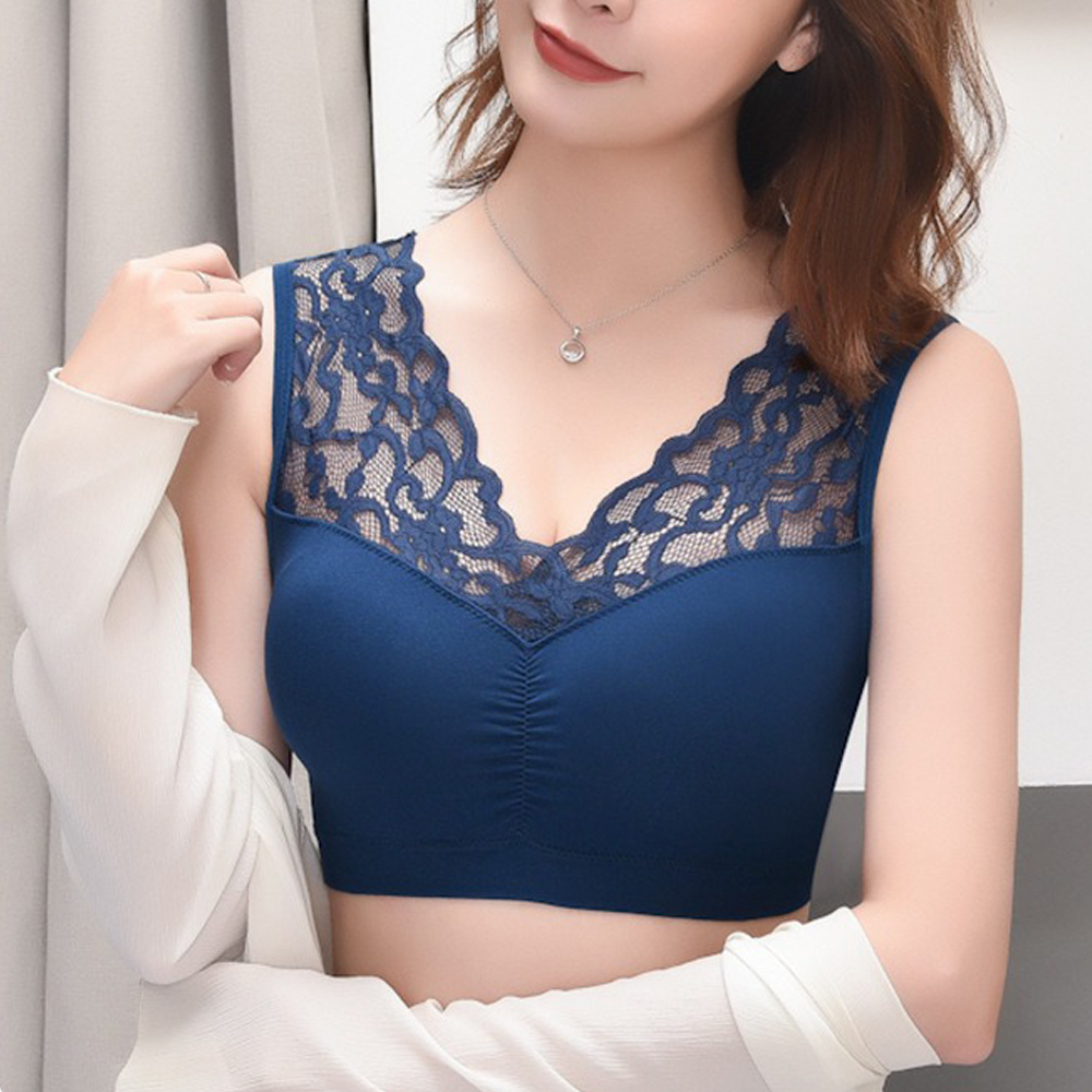 1+1 심리스 브라 레이스 처진가슴 노와이어 브라렛 - 상품 이미지