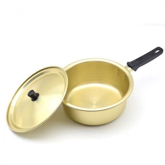 편수 찌게 라면 양은냄비 레트로 노란 양은 냄비 편수 - 메인 이미지