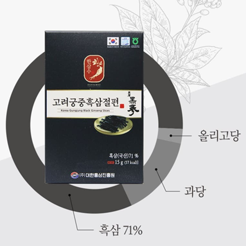 한삼수 프리미엄 흑삼 절편 15g 10개입 3박스 국내산 6년근 홍삼 영양 간식 선물 세트 - 상세 이미지 5