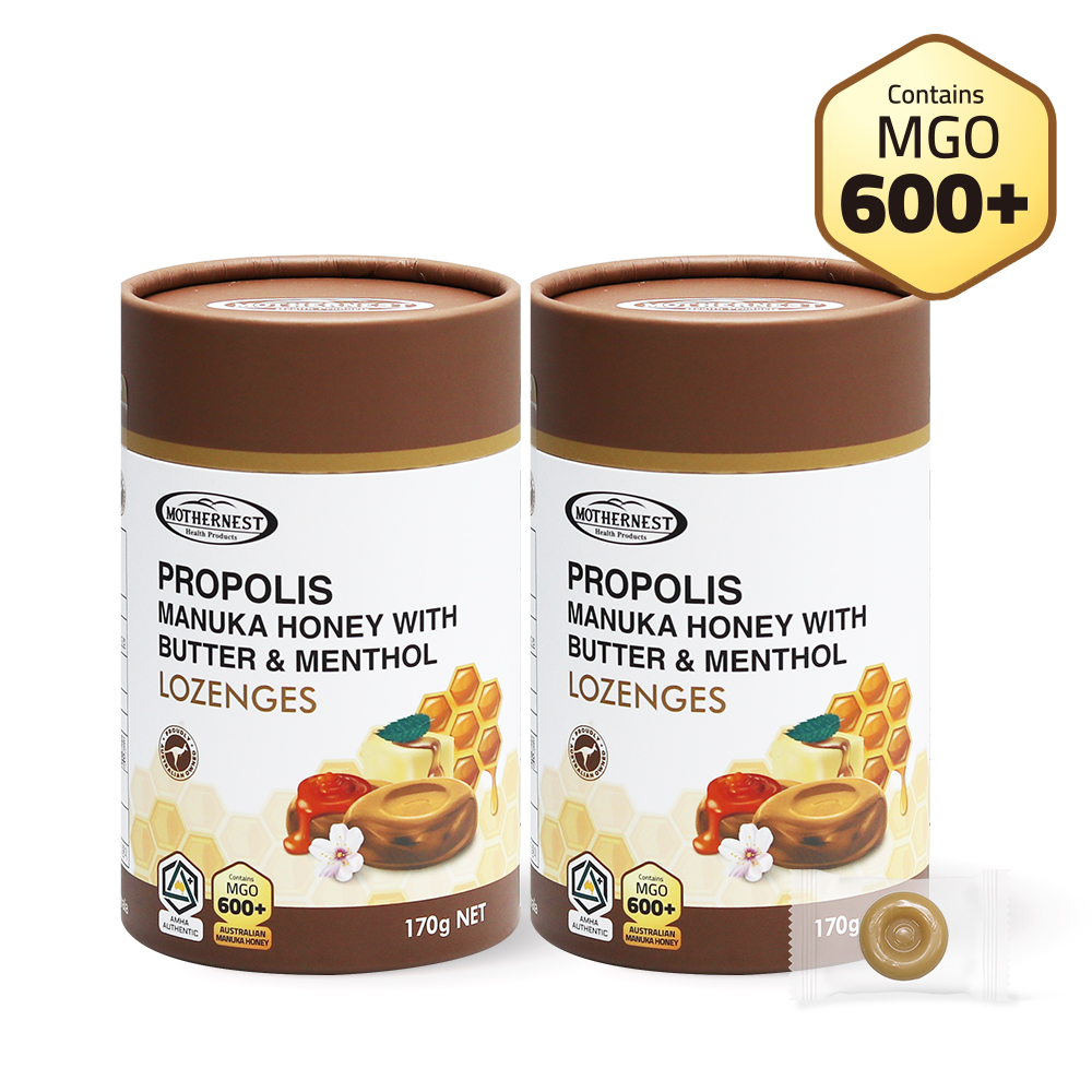 마더네스트 호주산 프로폴리스 마누카허니 버터멘톨 캔디 (MGO600+) 170g, 2개 - 상세 이미지 2