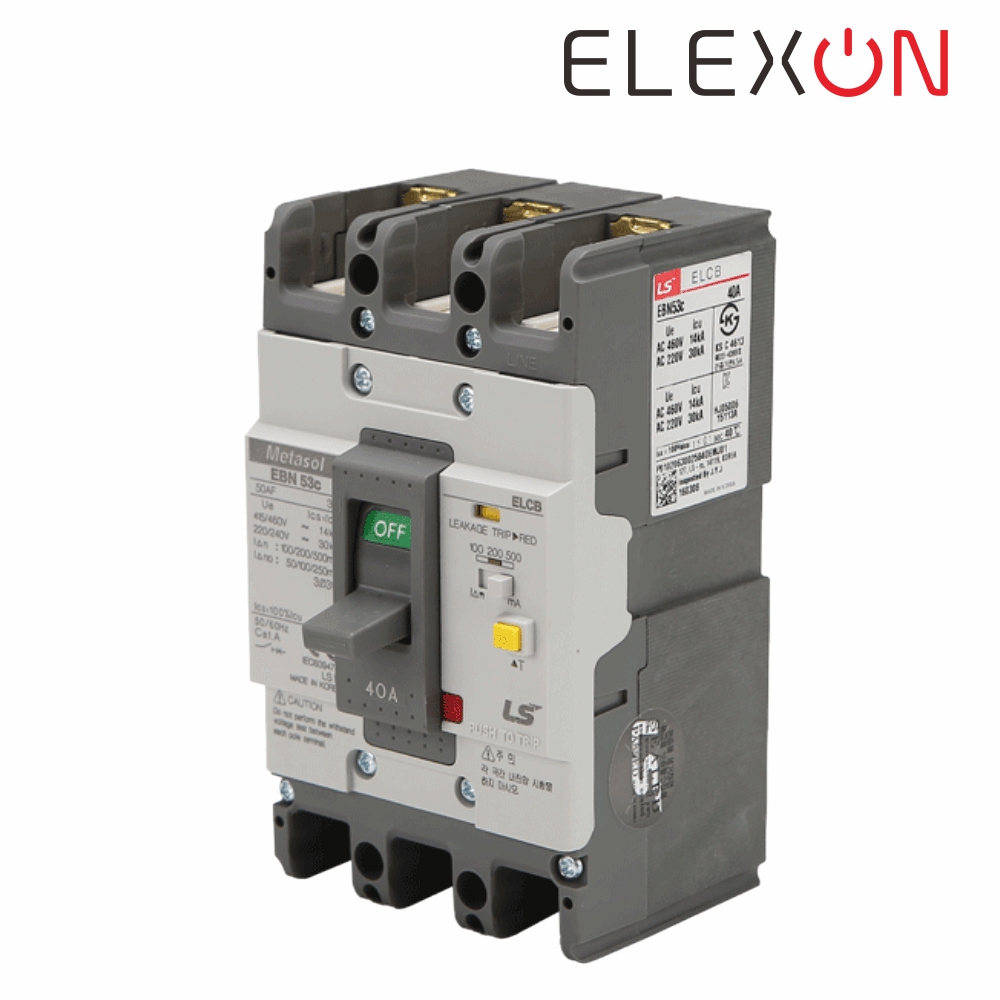 LS 산업용 ELCB 누전차단기 EBN 53C 3P 40A 30kA 분전함 LS일렉트릭 - 상세 이미지 2