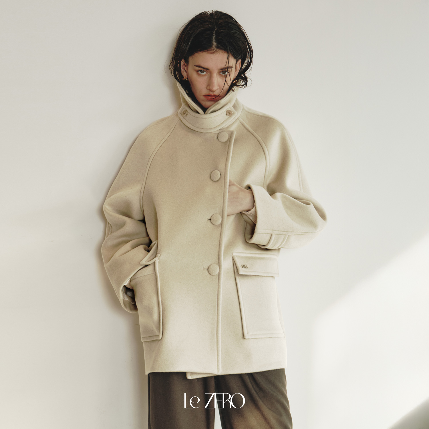 [제로스트릿][2컬러] 르제로 사이드 버튼 포인트 울 코트 LeZERO SIDE BUTTON POINT WOOL COAT - 상세 이미지 3