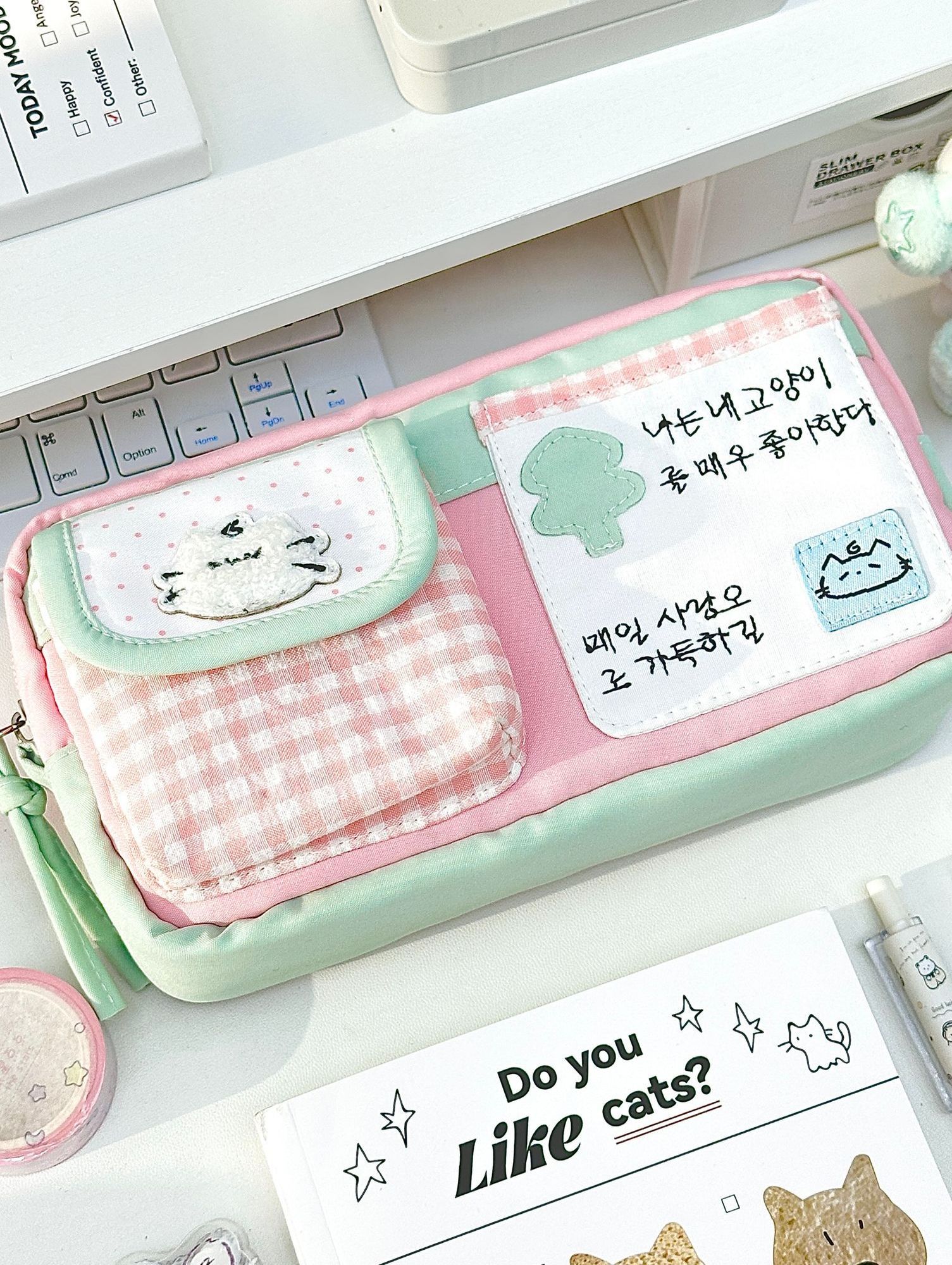 귀여운 마법 고양이 펜 케이스 학생용 문구함 펜 케이스+키트+A5 120페이지 - 상세 이미지 3