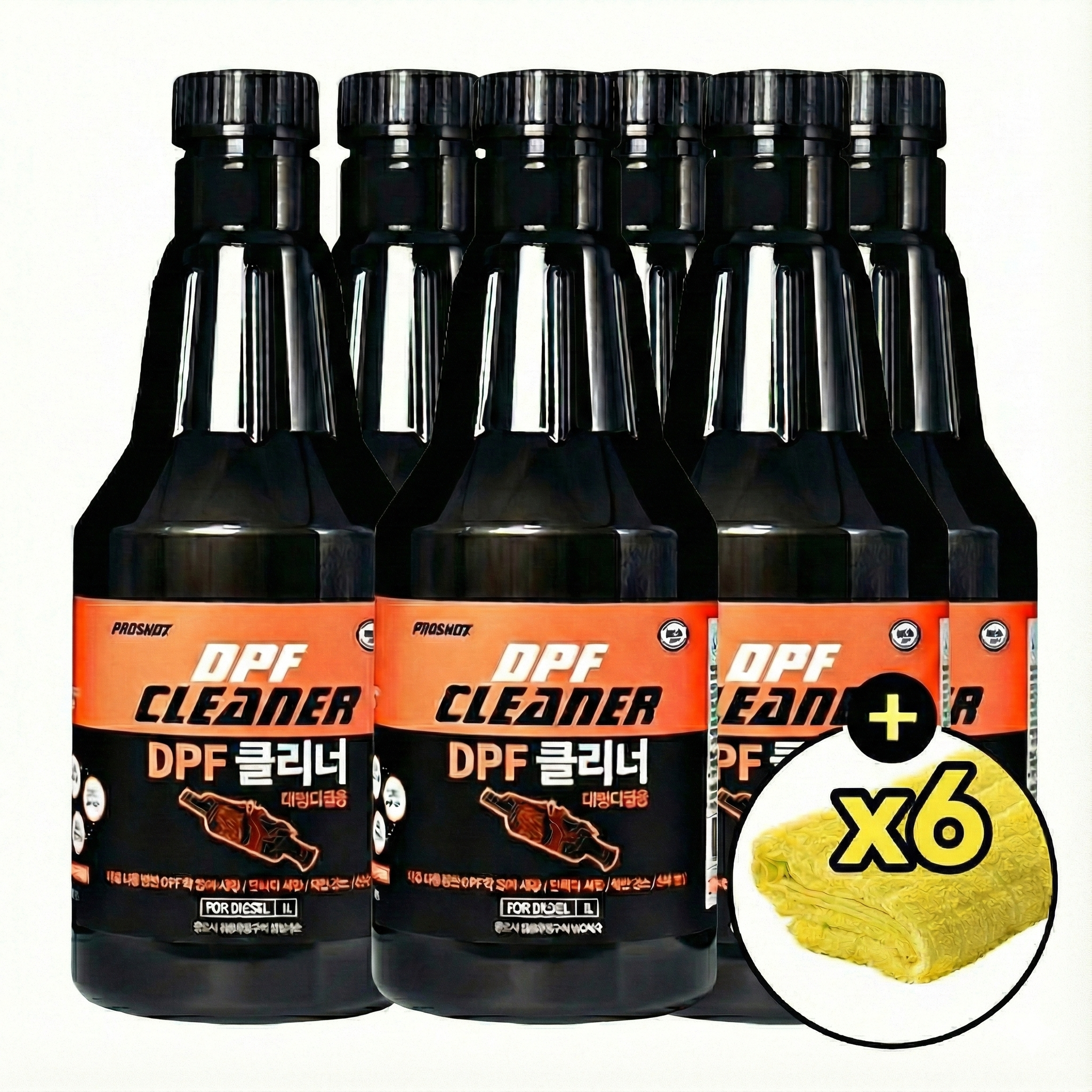 벨퍼포먼스 탑클래스 프로샷 DPF 클리너 1L 6통 +올인원타월 6개 세트 - 상품 이미지