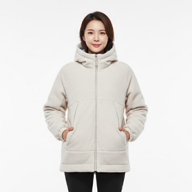 블랙야크 여성 겨울 오버핏 뽀글이 플리스 리버시블 양면 덕다운 오리털 패딩점퍼 - 상세 이미지 3
