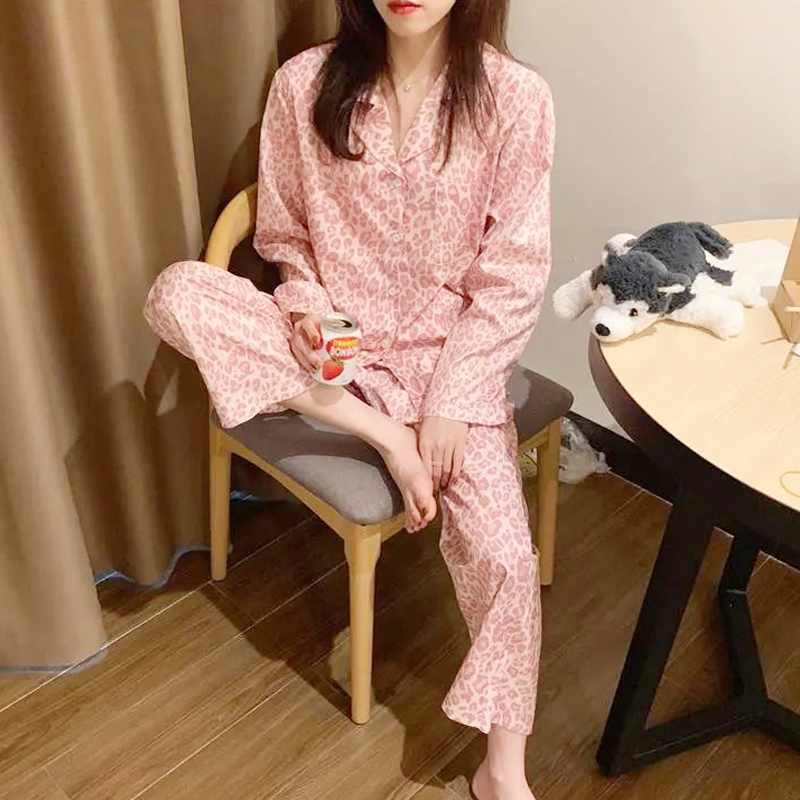 파자마 파티 세트 여성 수면 잠옷 반팔 긴팔 바지 홈웨어 이미지 7