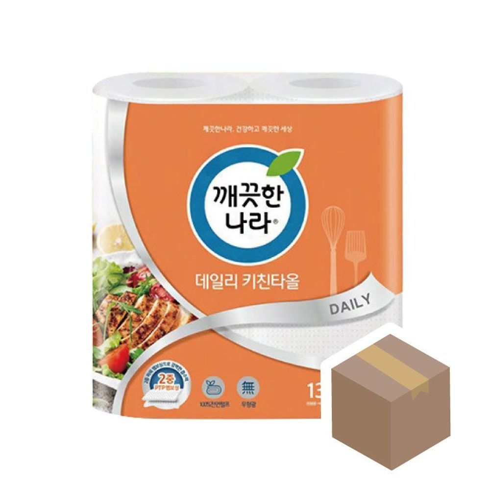 깨끗한나라 데일리 키친타월 130매x2롤8개 한박스 - 상품 이미지