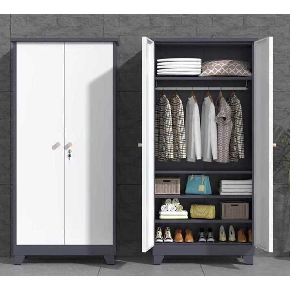 청소도구함 화장실 욕실용 청소솔 수납통 정리 거치대 1mm 185x93x40cm 흰색 2문 - 상세 이미지 2