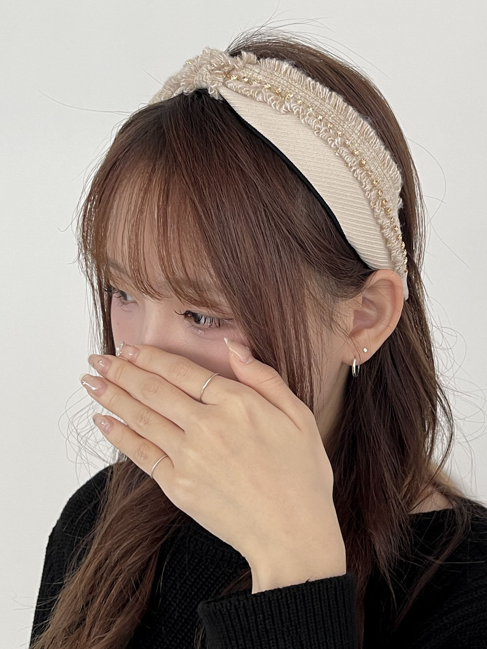 프렌치골드큐빅라인머리띠 헤어밴드 넓은머리띠 와이드헤어밴드 헤어악세사리 - 상세 이미지 5
