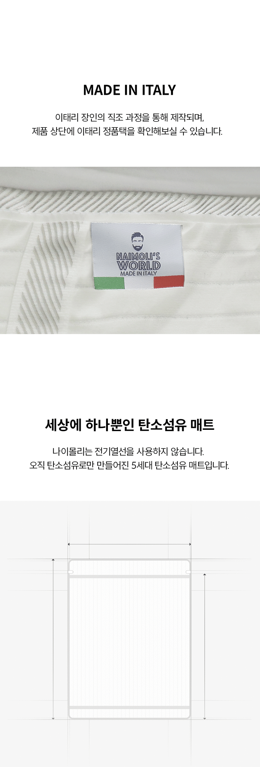 나이몰리 돌체 탄소매트 침대용 거실용전기요 퀸사이즈 특대형 온열매트 판매처 상세 정보 이미지 2