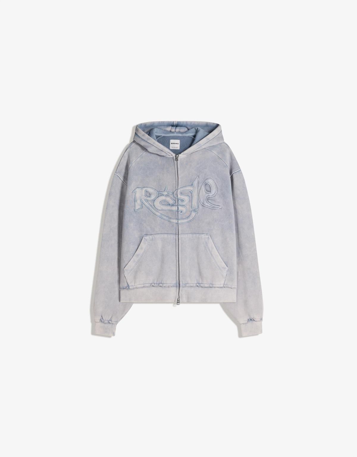 버쉬카 테크니컬 그레이 자수 후드 집업 7425/732 LIGHT BLUE - 상품 이미지
