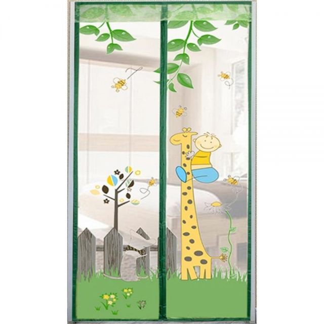 귀여운 기린아이 캐릭터 문 모기장 100x210cm 모기망 - 상품 이미지