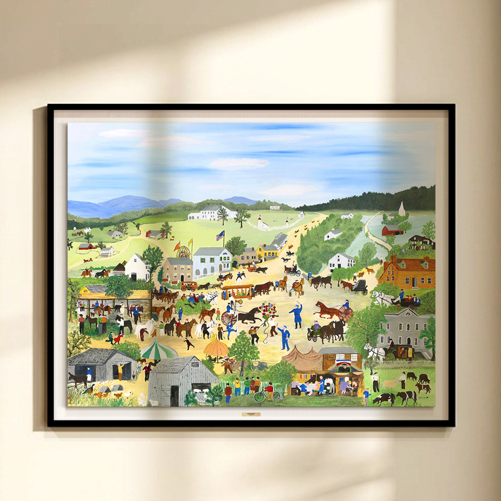 위아트 인테리어 명화 그림 액자 모지스 이삭줍는 사람들 입체 화이트 관 액자 6호 - 상세 이미지 2