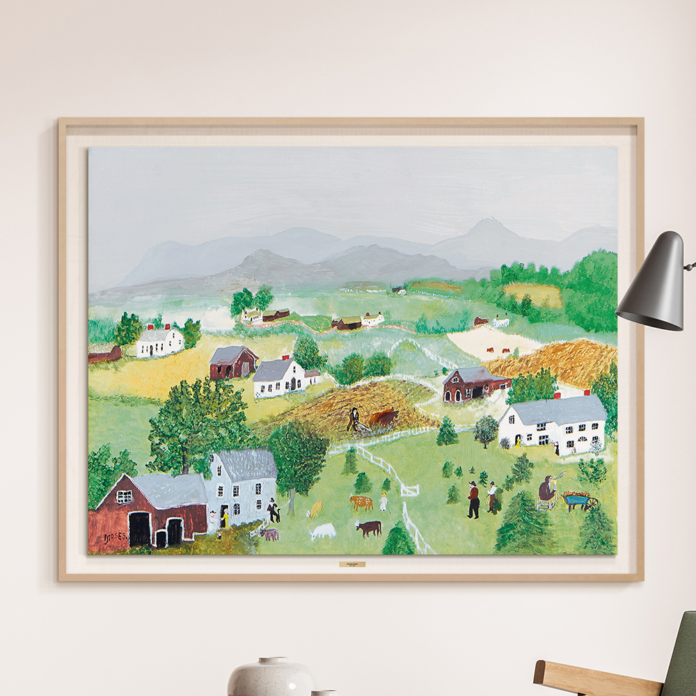 위아트 인테리어 명화 그림 액자 모지스 이삭줍는 사람들 입체 화이트 관 액자 6호 이미지 7