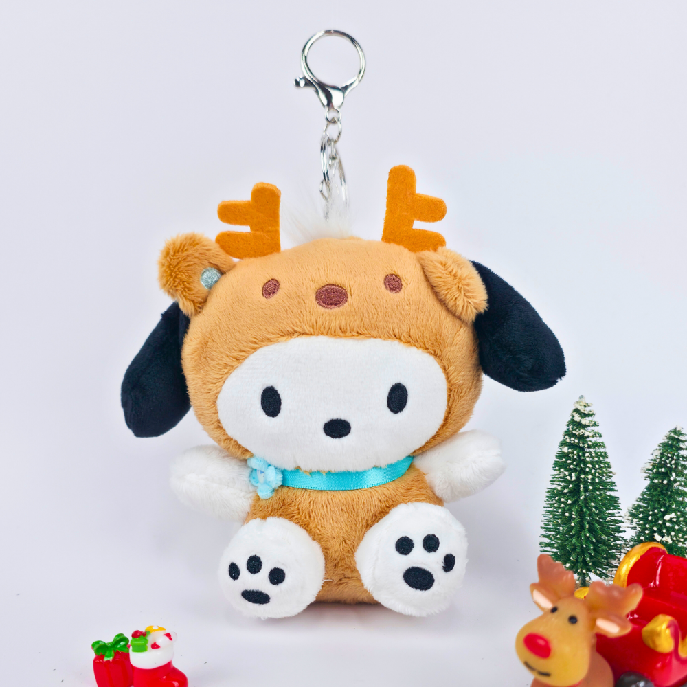 산리오 인형키링 꽃사슴 루돌프 코스튬 가방고리 헬로키티 시나모롤 포차코 성수동 팝업 키홀더 - 상세 이미지 5