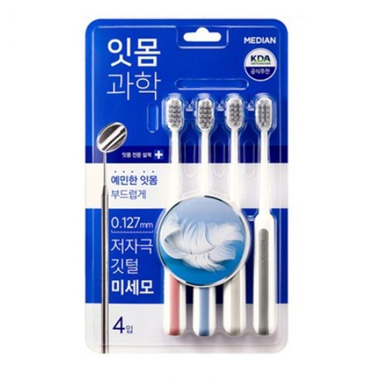 메디안 잇몸 과학 예민한 저자극 미세모 깃털 칫솔 치솔 틈새 세정 어금니 은나노 금치솔 - 상품 이미지