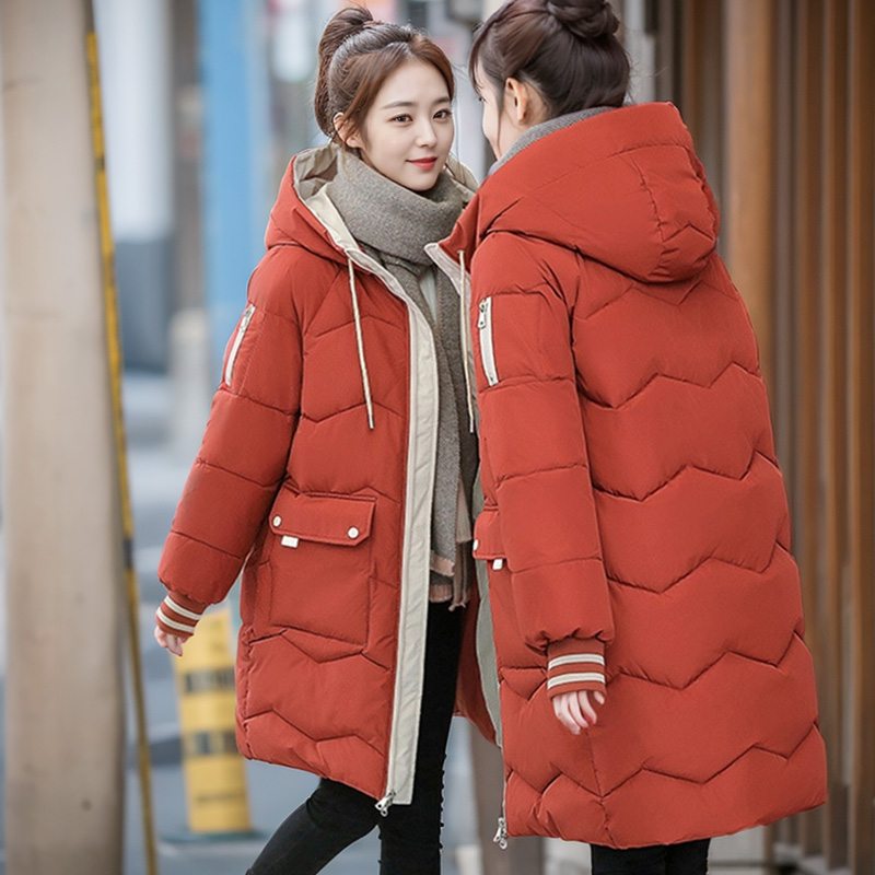 매트로즈 여자 하프 롱패딩 후드 아우터 이미지 6