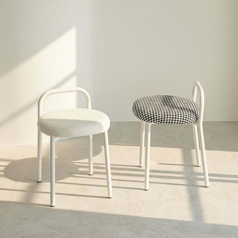 켈린 화장대의자 인테리어 원형 사각 스툴 의자 패브릭