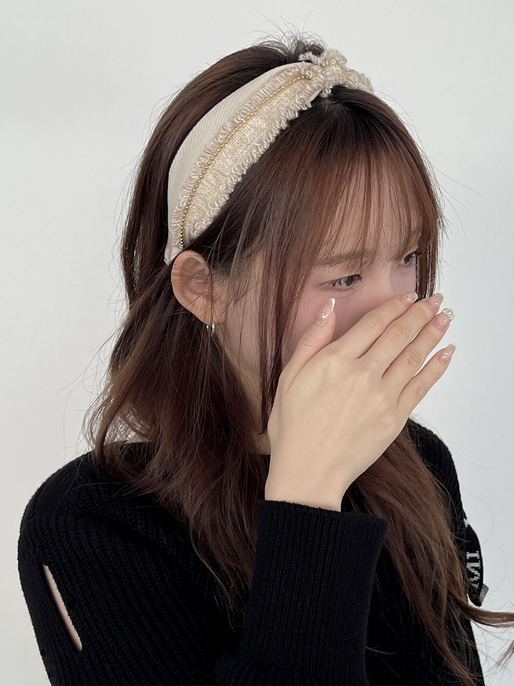 프렌치골드큐빅라인머리띠 헤어밴드 넓은머리띠 와이드헤어밴드 헤어악세사리 - 상세 이미지 4