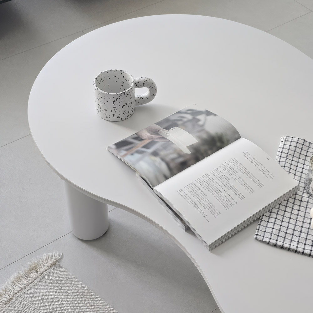 플라빈 세라믹 좌식 소파 거실 테이블 밥상 식탁 비정형 크림베이지 CNM246C