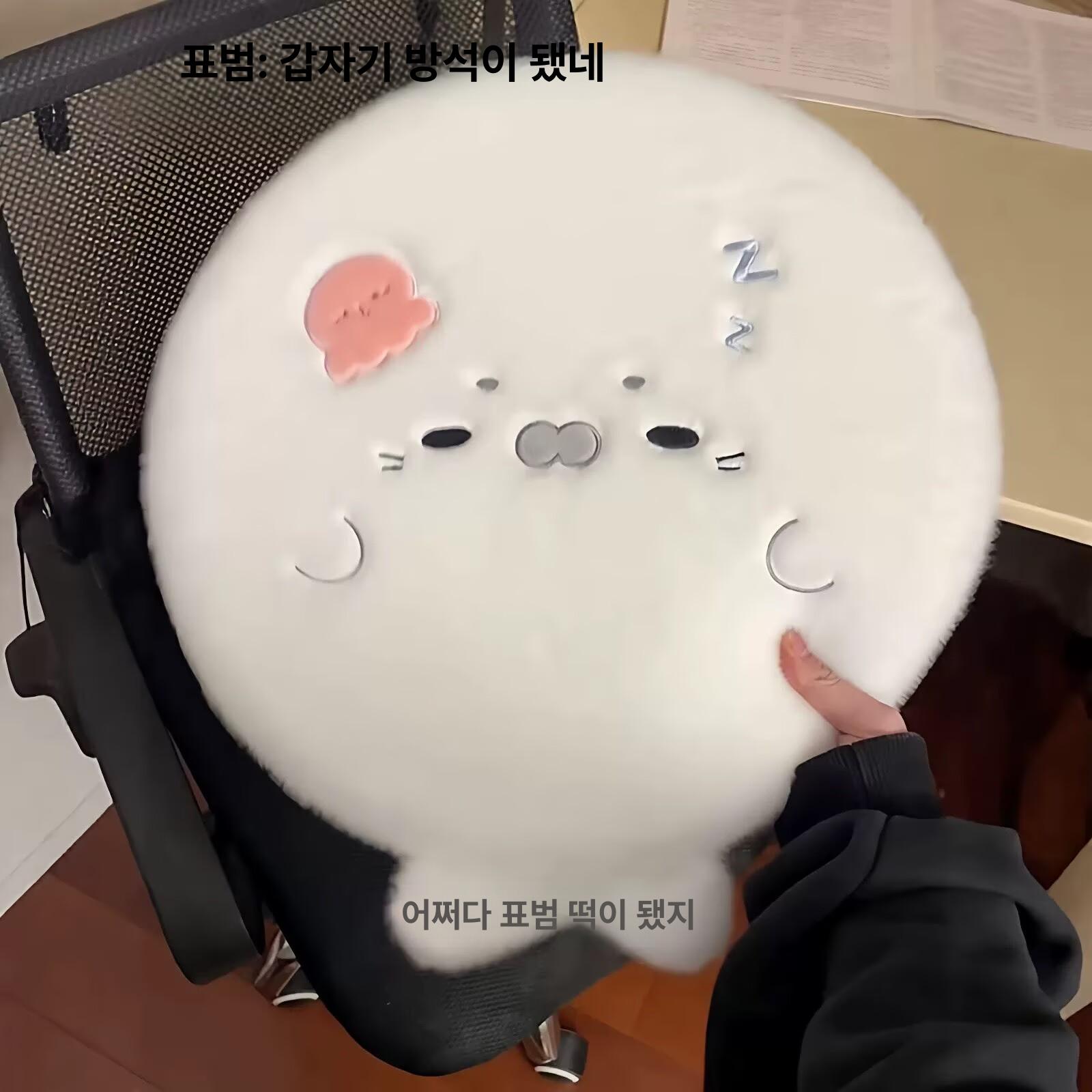 귀여운 원형 사무실 학생용 두꺼운 털 의자용 미끄럼 방지 라이트블루 - 상세 이미지 3