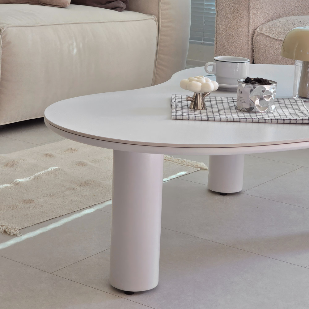 플라빈 세라믹 좌식 소파 거실 테이블 밥상 식탁 비정형 크림베이지 CNM246C