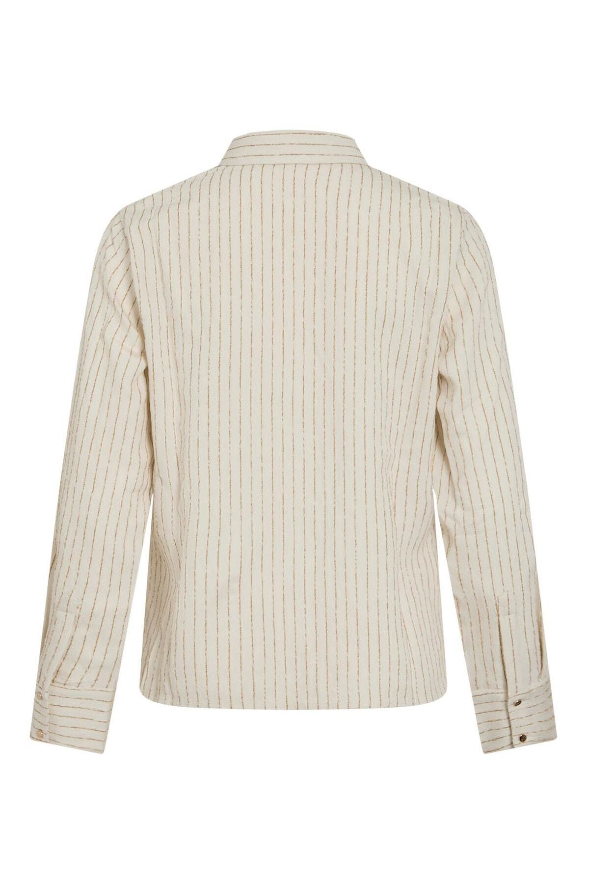 빌라 스트라이프 블라우스 비스코스 레귤러핏 4313053 BEIGE - 상세 이미지 2