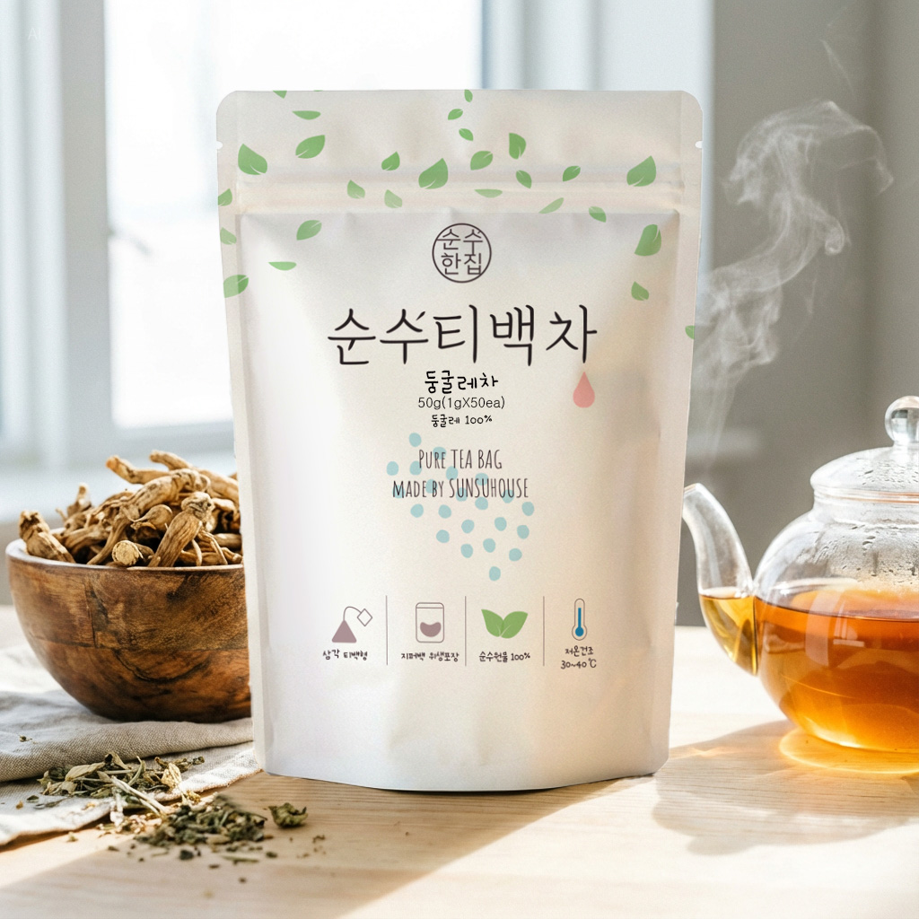 순수한집 국산 볶은 둥굴레차 티백 50개입 이미지 3