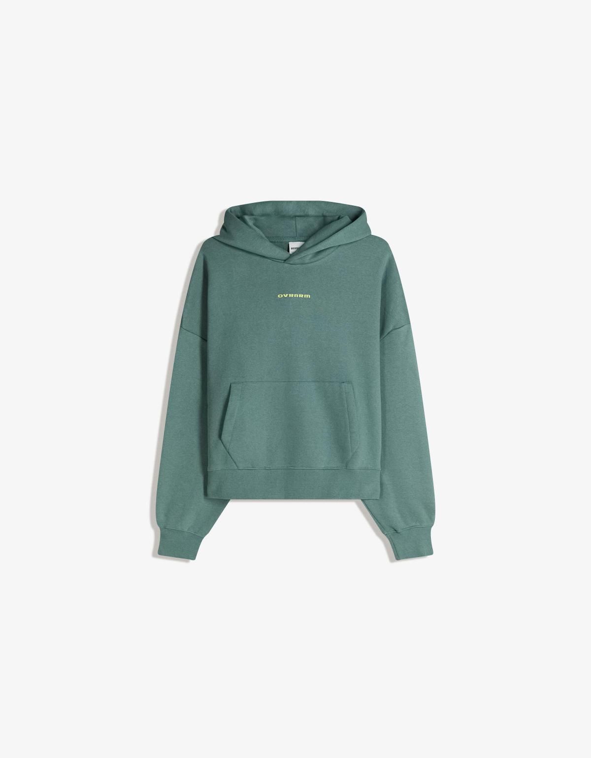 버쉬카 박시핏 프린트 후드 스웨트셔츠 7370/190 GREEN - 상품 이미지