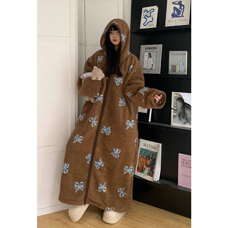 롱 후리스 입는 담요 겨울 블랭킷 전신 랩형 홈웨어 사진 색상 고품질 버전 수건 없음 - 상세 이미지 4