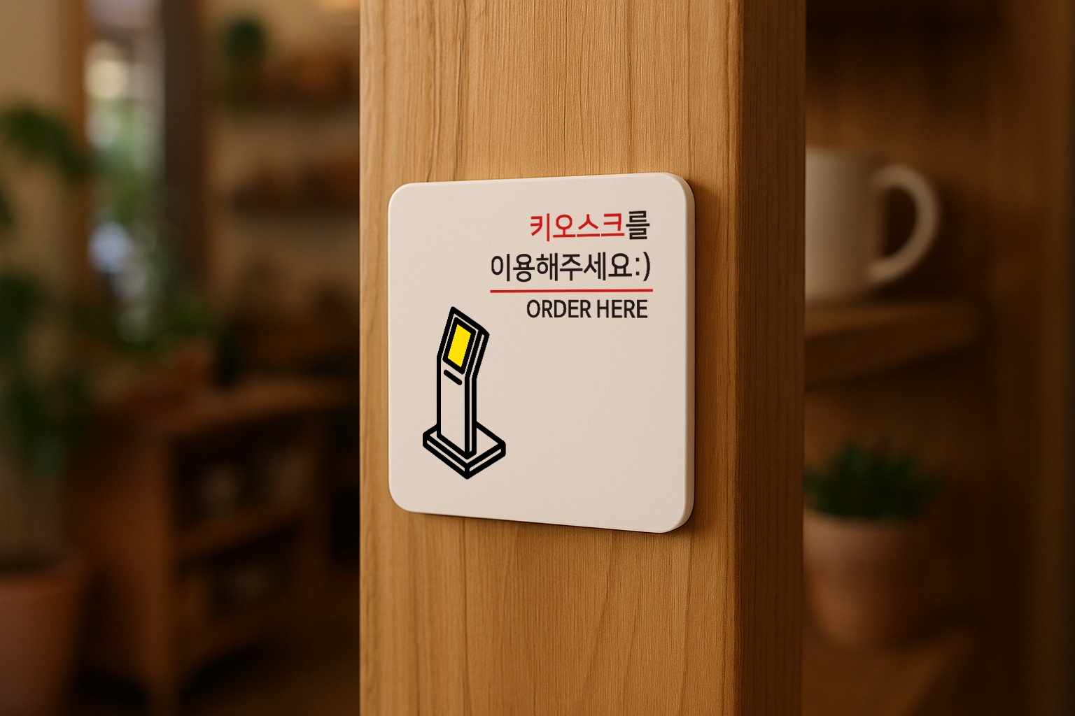 키오스크 안내판 무인 주문 안내 표지판 표찰 안내 024 100x100 - 상세 이미지 3
