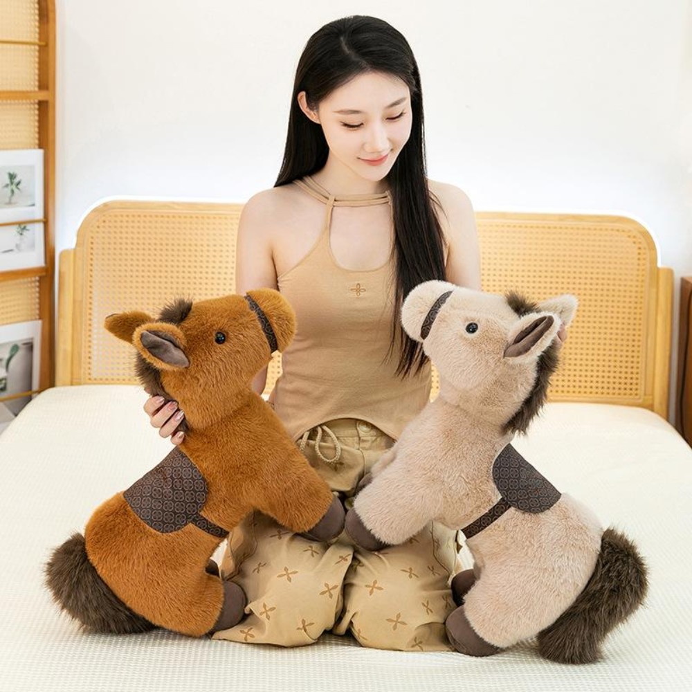말 모양 쿠션 리얼리스틱 호스 브라운 22cm 0.13kg - 상품 이미지