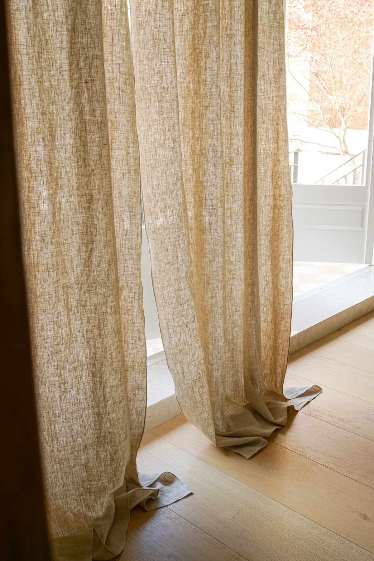 오가니크라프트 드레이프 맞춤 린넨 커튼 도톰한 두께 프라이빗 내추럴베이지, 140x240cm