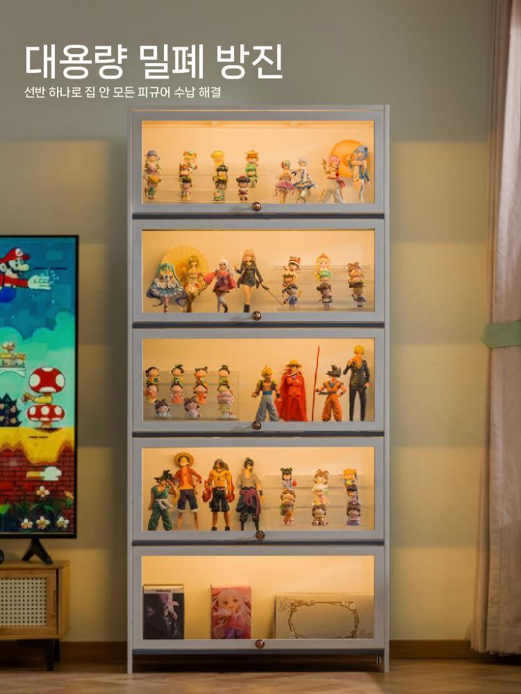 위스키 진열장 코너장식장 장식장 술장 양주 양주진열장 3면 투명 60cm 2도어 - 상세 이미지 4