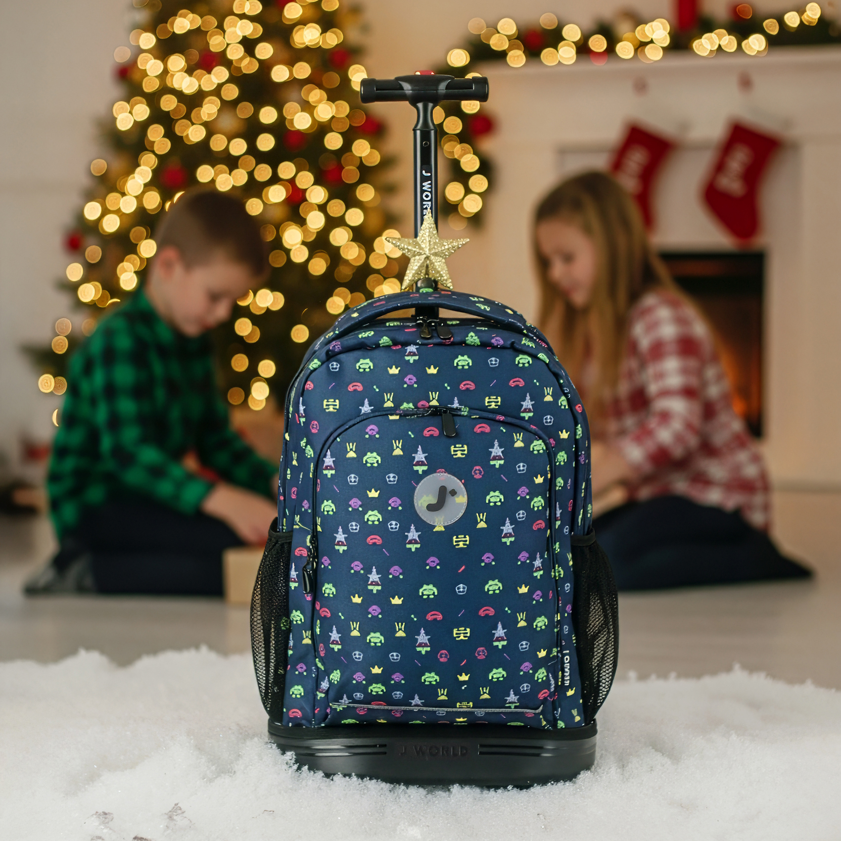 제이월드 43cm 롤링백팩 기내용캐리어 여행가방 학원가방(17인치)