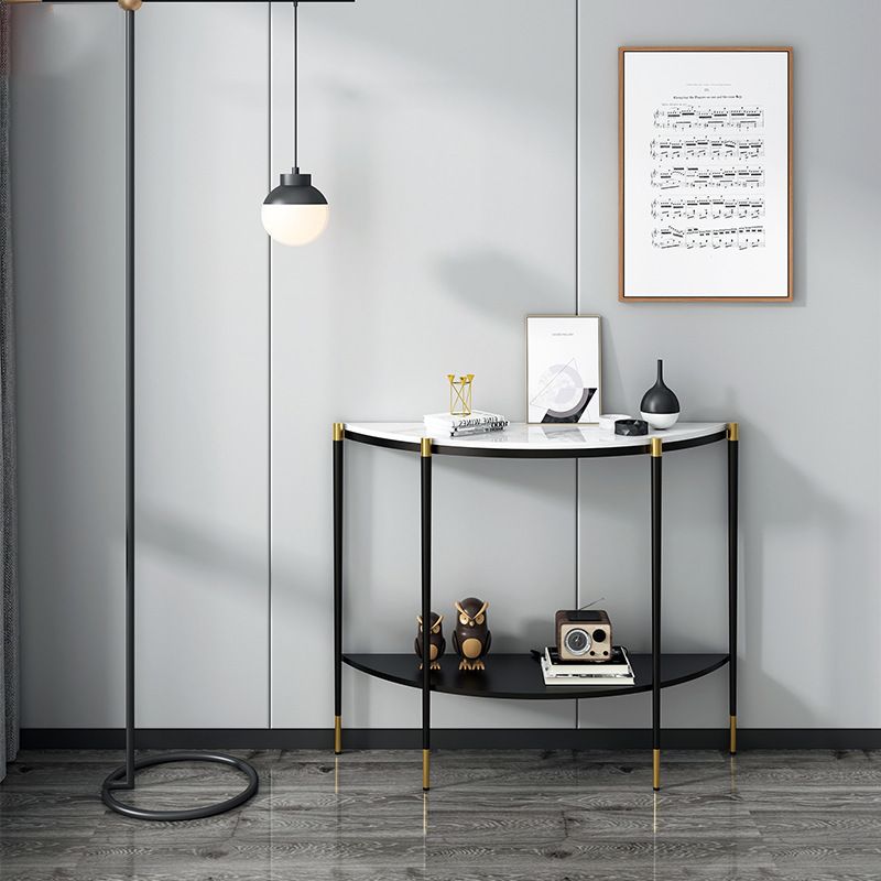 폭좁은 콘솔 복도 현관콘솔 장식장 테이블 골드화이트 80x30x80cm - 상품 이미지