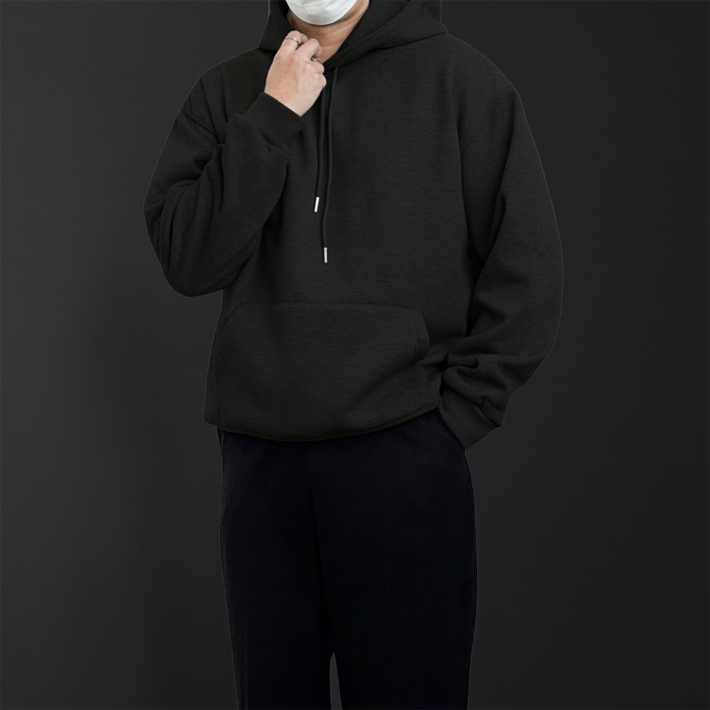 1+1 남자기모후드티 피그먼트 무지후드티 - 상세 이미지 5