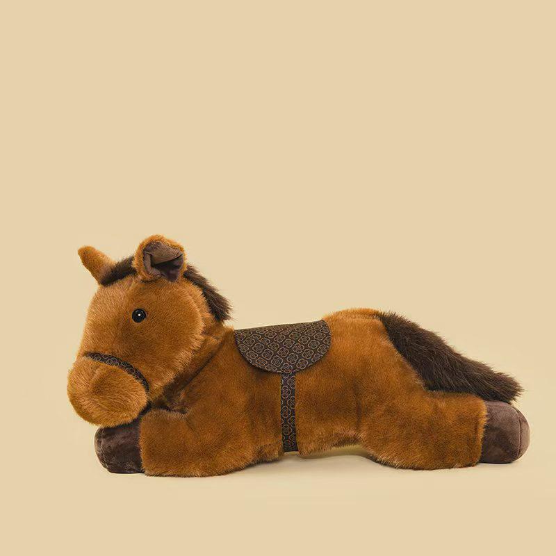 귀여운 작은 말 인형 베개 선물용 모양 브라운 30cm 이미지 6