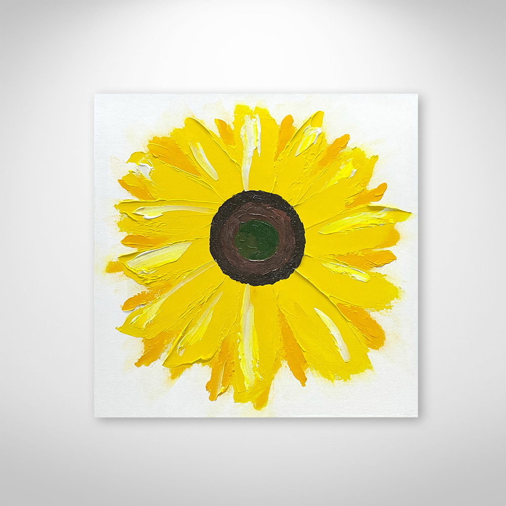모던 해바라기 유화 캔버스 인테리어 그림 액자 - 상품 이미지
