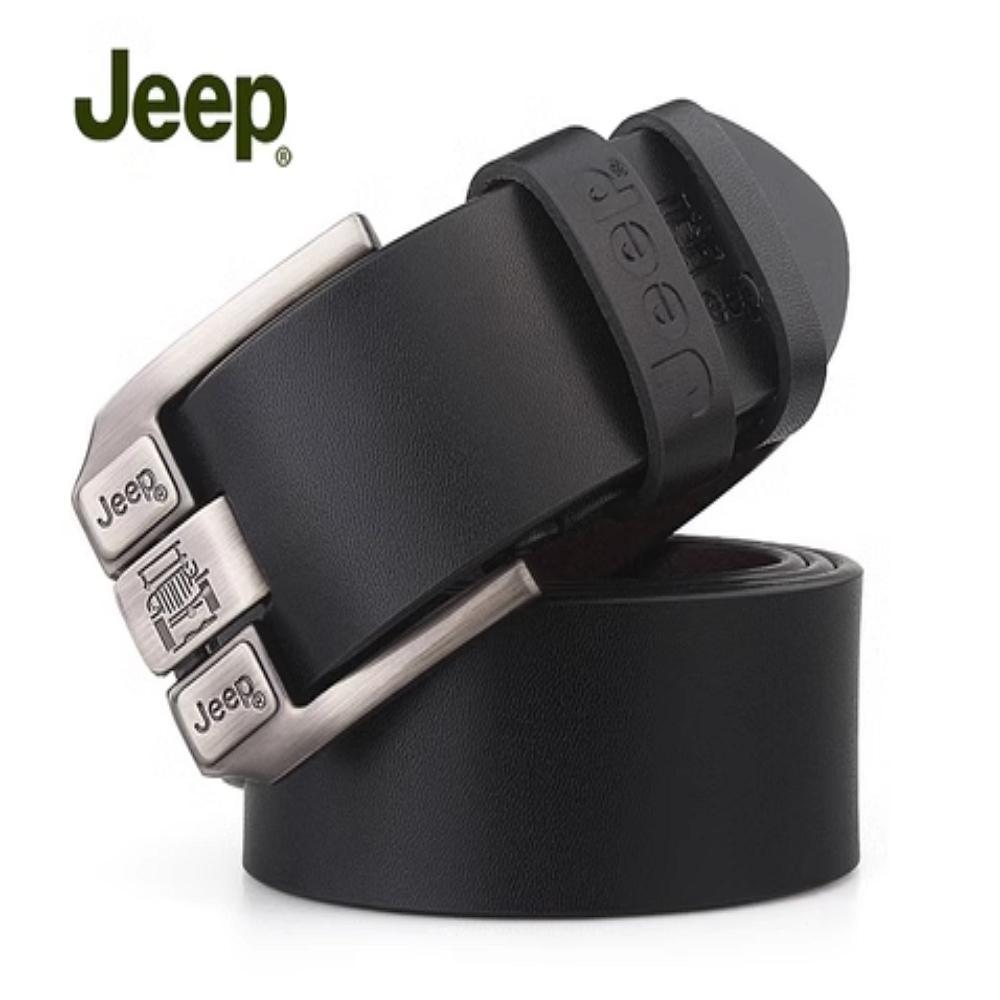 JEEP 105~160cm 빅 사이즈 남성 통 소가죽 벨트 캐주얼 두꺼운 버클 실용적 - 상품 이미지