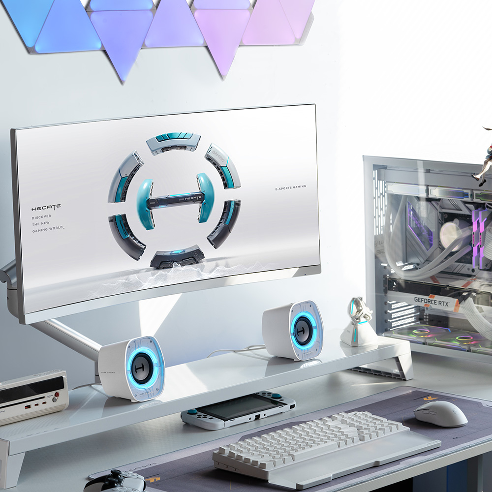 [EDIFIER] G1000 II 고성능 데스크탑 게이밍 스피커 4W 화이트 제품 이미지