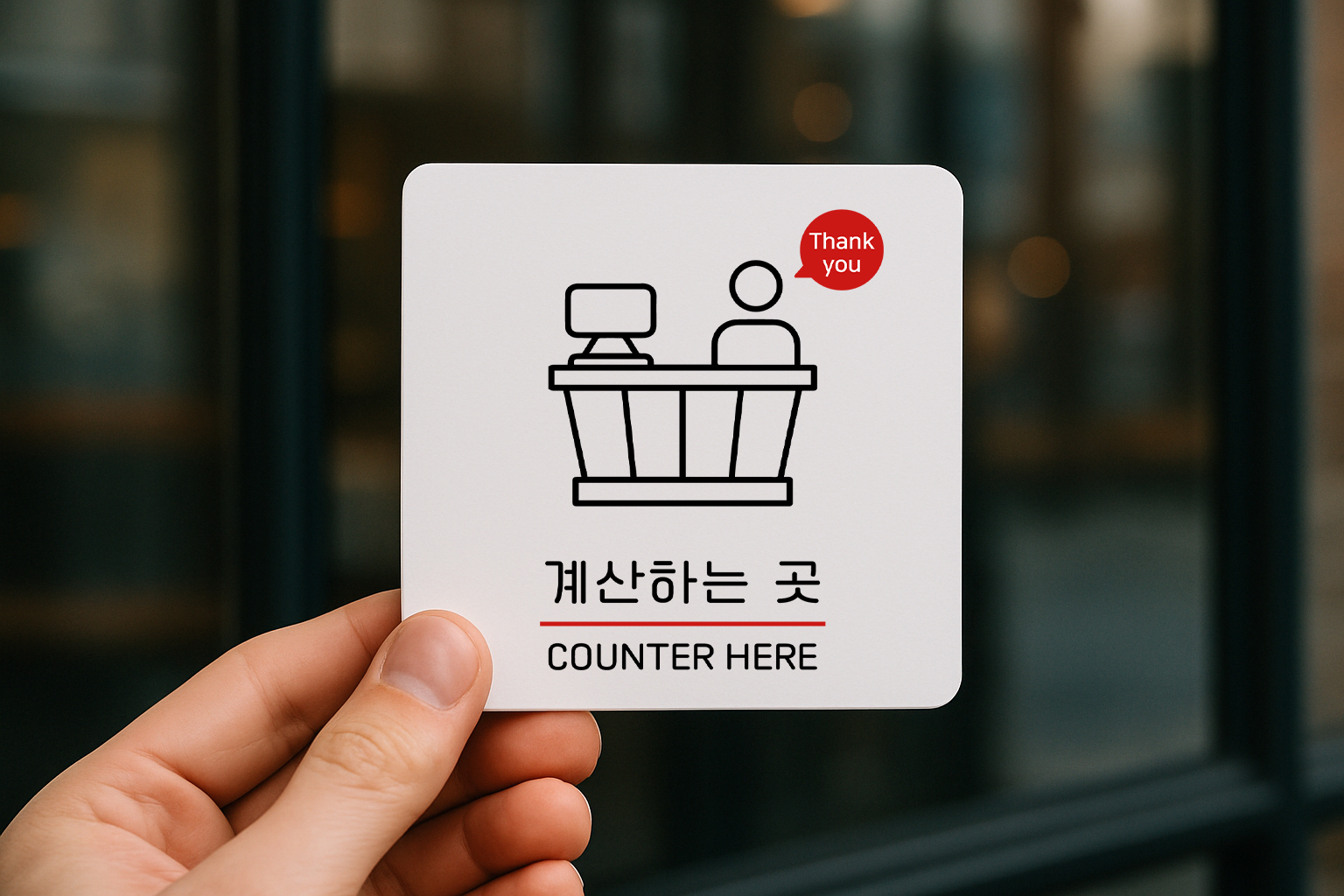 계산하는곳 표지판 오더 안내판 카운터 표찰 안내 데스크 023 100x100 - 상세 이미지 3