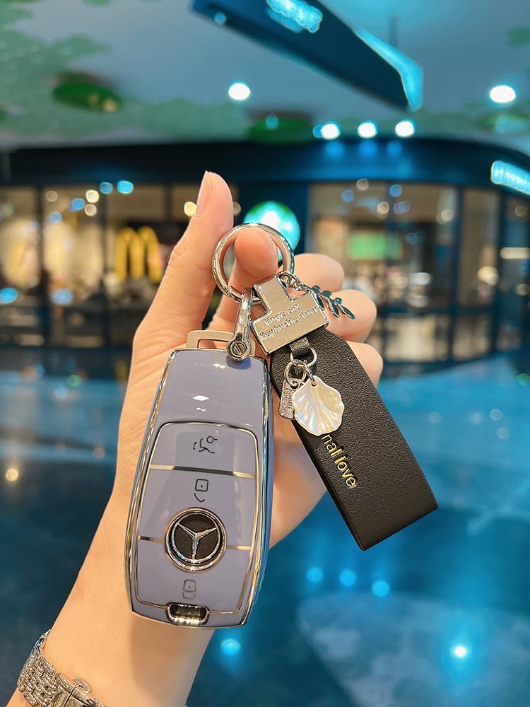 E300L E200L C260 GLC A200 E260 C180 키홀더 케이스+실버 비즈니스 라운드 - 상세 이미지 4
