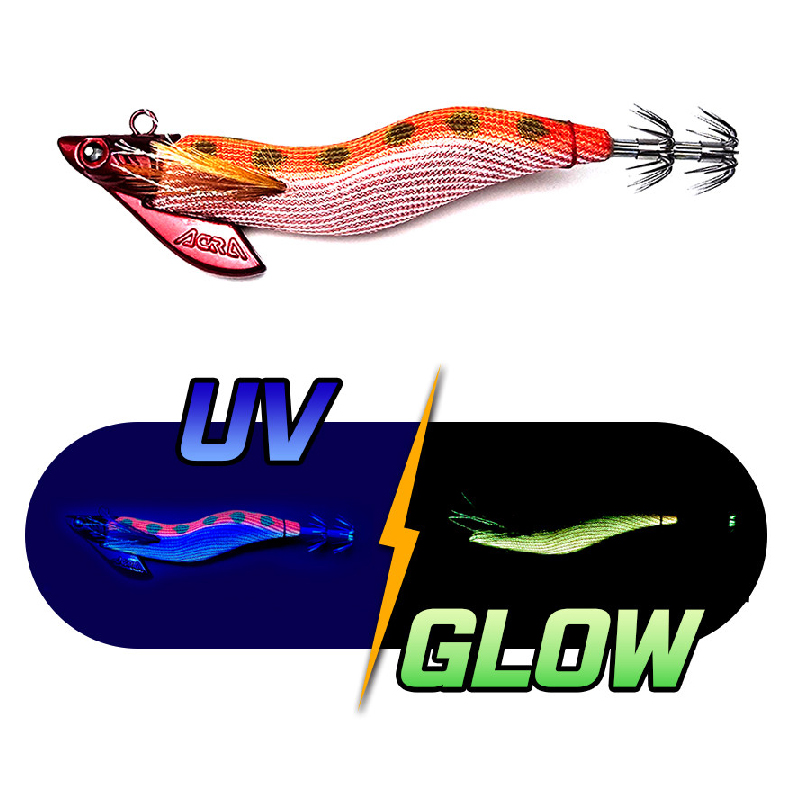 아크라 오동목 팁런 에기 3호 UV케이무라 야광틴셀 입체3D아이 05, 30g - 메인 이미지