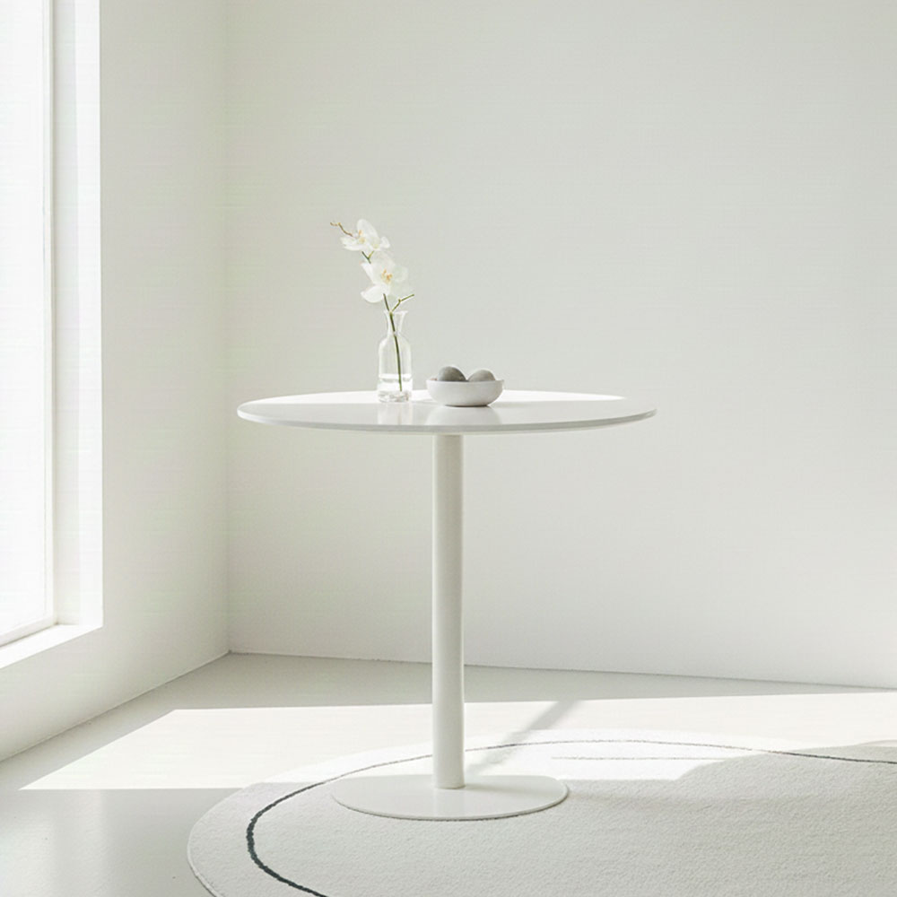 플로윙 화이트 원형테이블 카페 원룸 주방 인테리어 식탁테이블 500