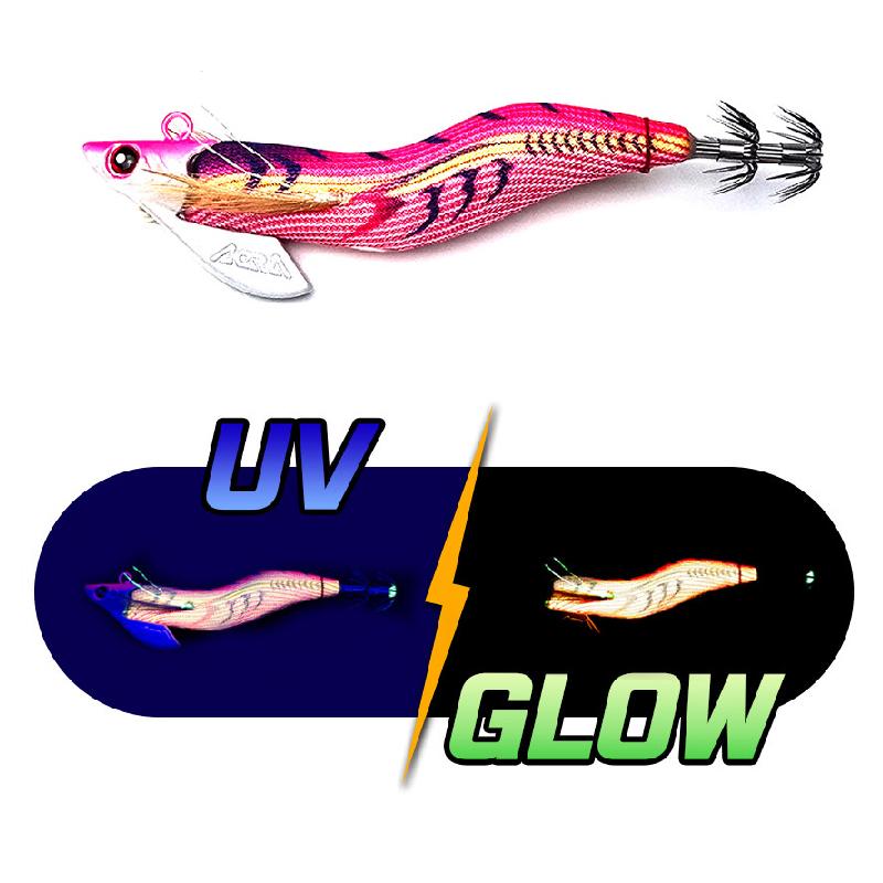 아크라 오동목 팁런 에기 3호 UV케이무라 야광틴셀 입체3D아이 10, 30g - 메인 이미지