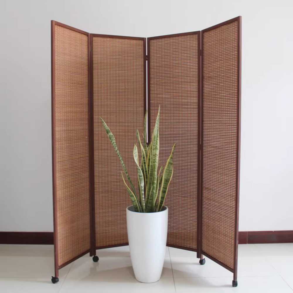 바퀴 파티션 병풍 인테리어 칸막이 목재 분리 공간 150cm - 상세 이미지 2