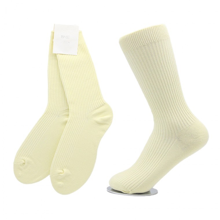 국내산 여성용 골지 컬러 장목양말 레몬 5켤레 - 메인 이미지