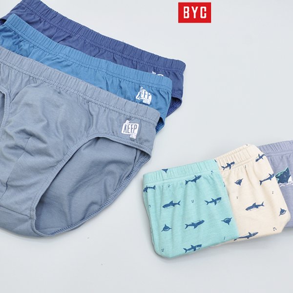 BYC 남아삼각팬티 주니어 아동 부드러운 모달 순면 초등학생 중학생 편한속옷 - 상품 이미지