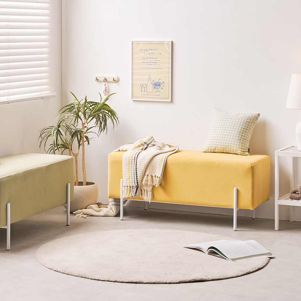 라무아 패브릭 편한 식탁벤치의자 벤치형 긴 의자 오프화이트